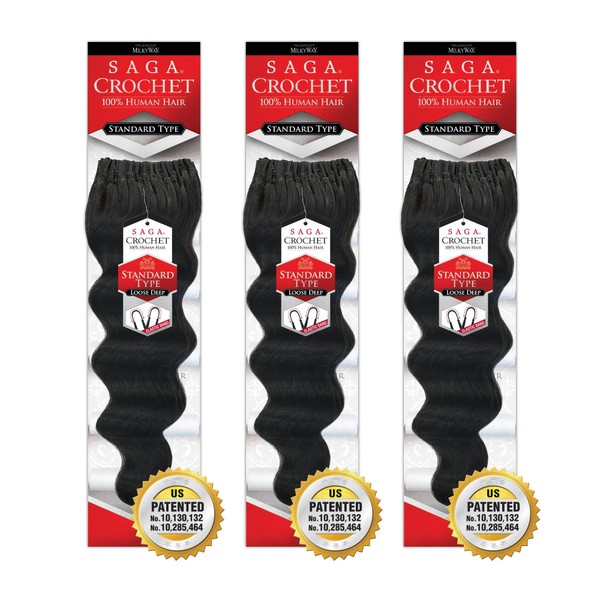 SHAKE-N-GO Saga Human Hair Crochet Braid Standard Type LOOSE DEEP