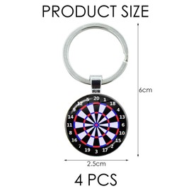 WUFGWBD 4 Pieces Target Pendant Keychains, Creative Keychains, Retro Keychains, Fashion Pendants, Gift Pendants