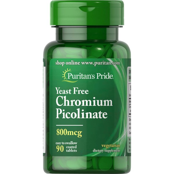 Puritan's Pride Chromium Picolinate 800 mcg Yeast Free-90 Tablets