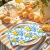 AnyDesign 100Pcs Lemon Guest Napkin Yellow Blue Print Disposable Paper