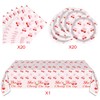 41pcs Cherry Birthday Decorations,Pink Bows Plates and Napkins Tablecloth Disposable