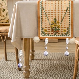 LONGSHENG - SINCE 2001 - 10pcs Tablecloth Weights Crystal Drop Tablecloth Pendant Table Cover Weights Hangers with Metal Clips