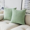 Demetex Green Cushion Covers 45x45 cm Modern Striped Corduroy Throw