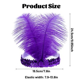 20s Hair Accessories, Feather Hair Accessories, Headpiece, Feathers, Charleston Headpiece, Headband Fancy Dress Women, 20s Flapper Feather Hair Band, Carnival Gifts for Women