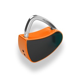 Fingerprint Padlock, Smart Padlock with Keyless Biometric, Multiple Fingerprints, Fashionable and Compact Lock, Suitable for Gym, Backpack, Sports, School, Personal Storage.1Pack. (Vivid Tangerine)