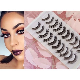 Eyelashes Russian Strip Lashes 10 Pairs Natural Looking False Lashes 1 pack of 10 (DH06-H5 Mixed)