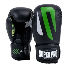 Super Pro Children's Boxing Gloves No-Mercy Black - Boxing Gloves for Kids for Boxing Kickboxing (6 ounces)