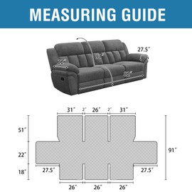 H.VERSAILTEX 100% Waterproof Recliner Cover 1-Piece Recliner Sofa Cover for 3 Cushion Couch Furniture Protector Cover with Non Slip Backing and Strap for Kids, Dogs, Pets(3 Seater, Chocolate)