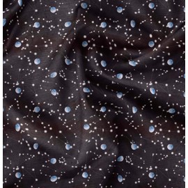 Soimoi Purple Rayon Fabric Moon & Galaxy Print Fabric by The Yard 42 Inch Wide