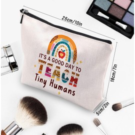 CEASQVAA Teacher Appreciation Gifts, Teacher Gifts for Women, Cool Birthday Gift for Teacher, Teacher Must Haves, Daycare Preschool Teacher Makeup Cosmetic Bag Pouch Stuff