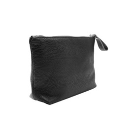 FrasiBags Beauty Case in Real Leather, Women's Beauty Case, Clutch Bag for Women Makeup, Cosmetic Bag Travel Case, Made in Italy, Black, Classic