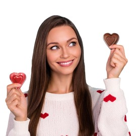 Valentine's Milk Chocolate Hearts, Milk Creamy Chocolaty Hearts, Holiday Treats in Gift-Box, Individually Wrapped Foils, Kosher Certified (2 Pounds)