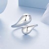 MUNDELL 925 Sterling Silver Ring Water Droplet Open Ring Minimalist