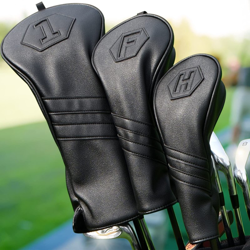 3pc Golf Headcovers Set (1FUT)/Single Piece Golf Wood Cover Set
