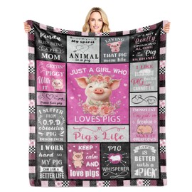 LNKRFRPA Pig Gifts, Pigs in a Blanket, Pigs Gifts for Women/Girl, Pig Gift for Piggy Lovers, Piggy Themed Gift Throw Blanket for Couch Sofa 50"x40"