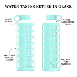 Glass Water Bottle - Glow in the Dark Purifyou® - Size: 32oz, Color: Glow in the Dark
