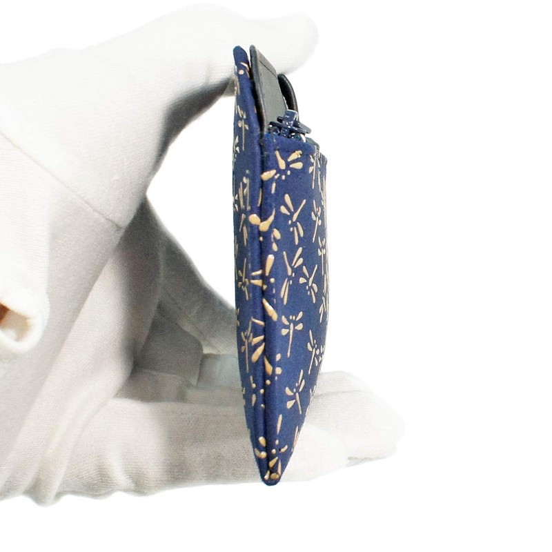 Indenya 2107-14-008 Long Wallet, Bundle, Large, Thin, Deer Leather, Navy