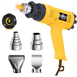 29-434 Heavy Duty Fast Heating Hot Air Gun Kit with Variable Temperature Control and Overload Protection with 4 Nozzles for Crafts, 1800W 140℉~1112℉（60℃- 600℃）