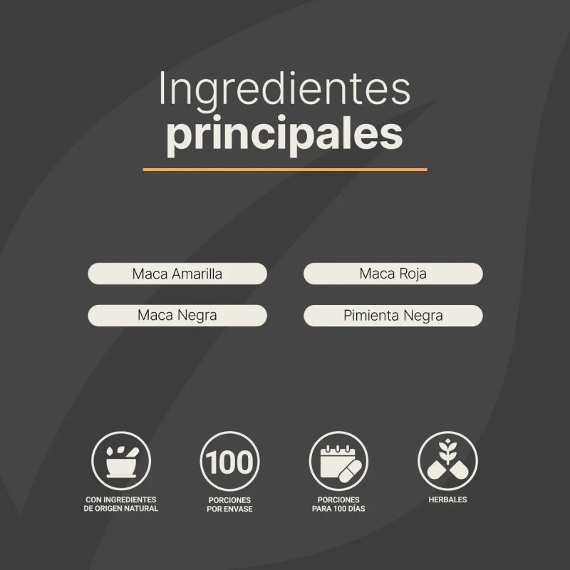 Complejo Maca Amarilla Negra Roja 200 Cápsulas Life Sabor