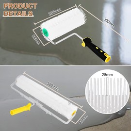 Self-levelling Cement Tool Kit, Self Leveling Concrete Tools Epoxy Roller Floor Tool Kit with Spike Shoes (28mm Needle Length)