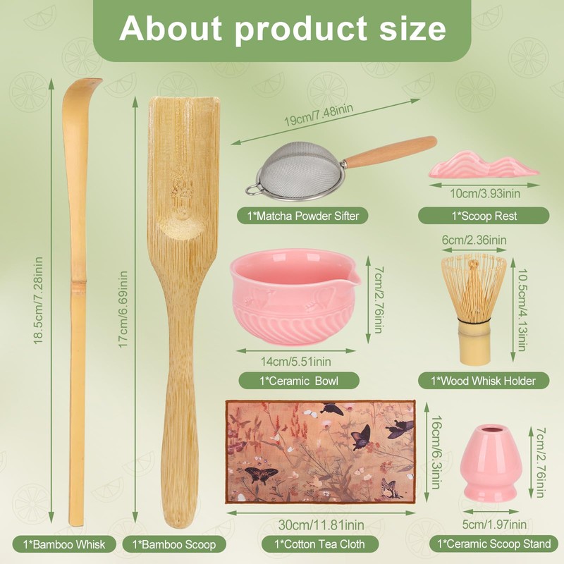 Matcha Tea Set (8, Pink)