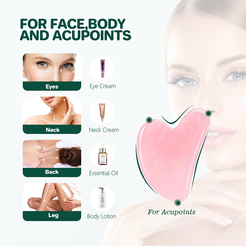 Gua Sha Stein für Gesicht & Körper GuaSha (Pink)