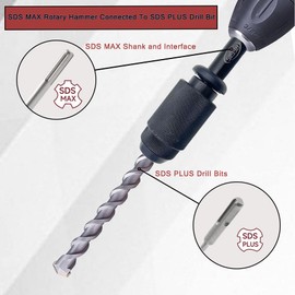 Regiis Tech 8-27/32" SDS-MAX to SDS-Plus Adapter, Alloy Steel Converter for Home Rotary Hammer Drills