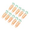 100Pcs Carrot Paper Clips Carrot Style Electroplated Metal Nonslip Rustproof