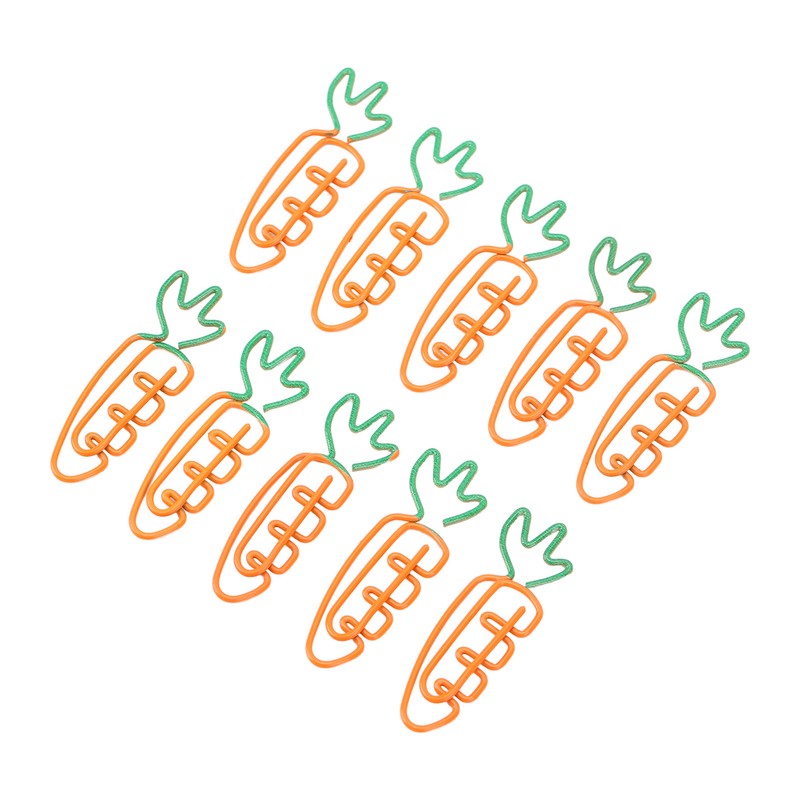 100Pcs Carrot Paper Clips Carrot Style Electroplated Metal Nonslip Rustproof