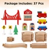 SainSmart Jr. Wooden Train Set for Toddler - Double-Side Wooden