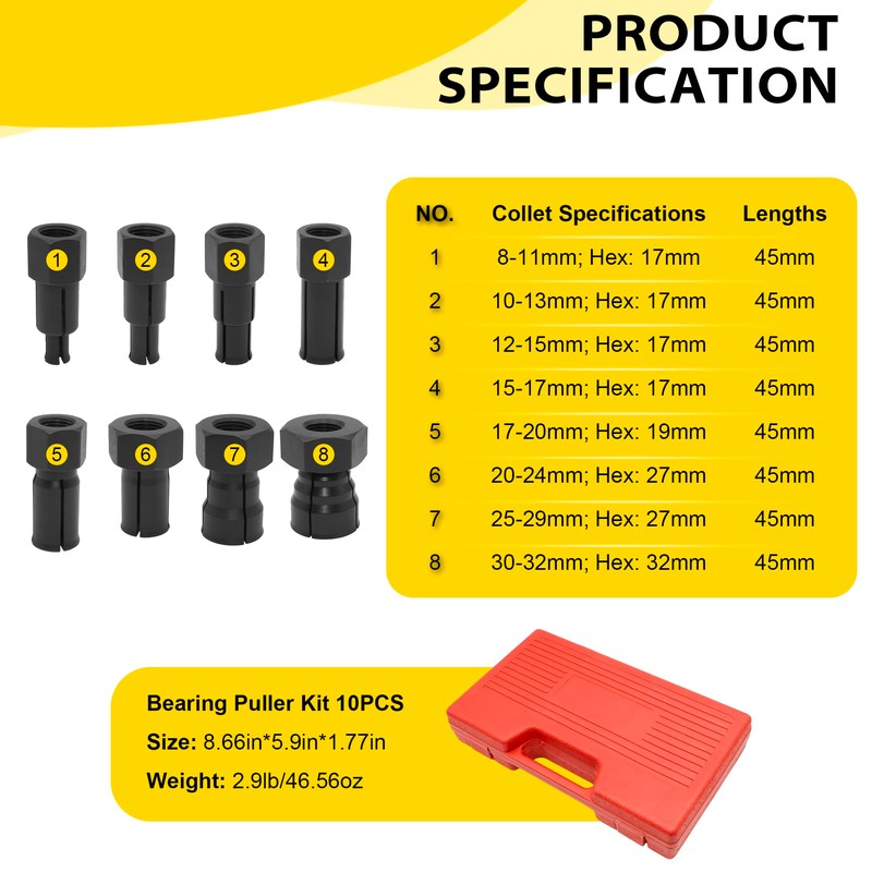 ZOSANY 12 PCS Bearing Puller Kit,Slide Hammer Puller Puller Set