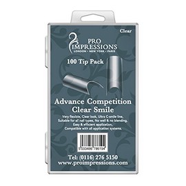 Pro Impressions 100-Piece Advance Competition Clear Smile Nail Tips Set