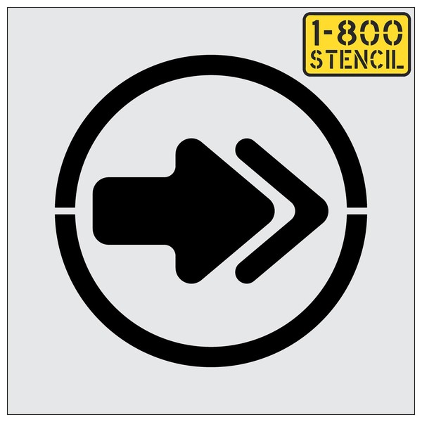 46" Dunkin Donuts Straight Arrow Circle Stencil - 1/16" (.063")