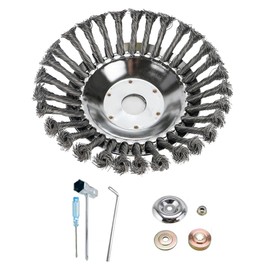 WINDFIRE 6" Rotary Weed Wheel Brush Replacement Head, Knotted Wire Grass Trimmer Cutter Wheel, Grass Cutter Trimmer Wheel Fits Straight Shaft Trimmers for Cutting Grass, Rust Removal, Deburring