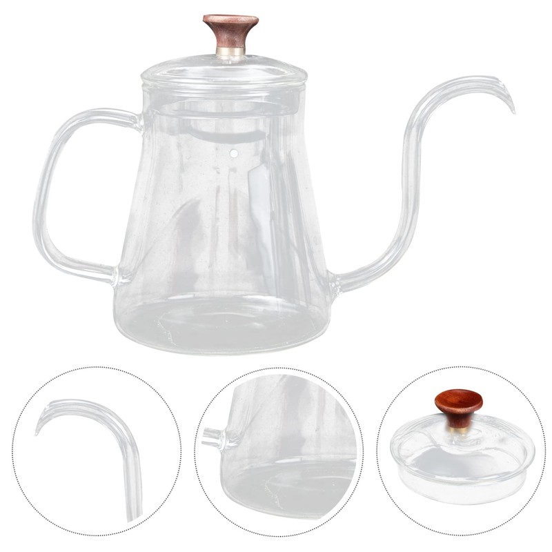 Ciieeo Glass Transparent Coffee Pot Hand Brewing Kettle for Coffee