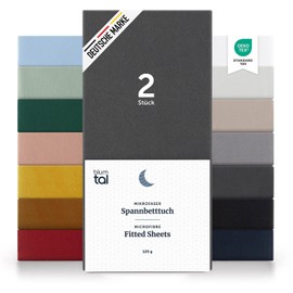 Blumtal 2er-Set Premium Mikrofaser Spannbettlaken 120 x 190cm - Bettlaken bis 25cm Matratzenhöhe, Öko-Tex Zertifiziert, Anthrazit