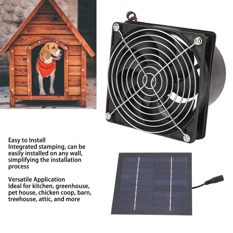 Solar Extractor Fan, Efficient Heat Dissipation Ventilation, 50W Solar Panel