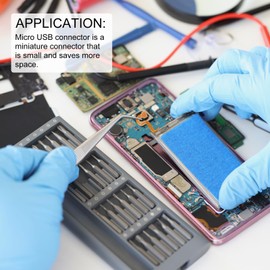 DMiotech 10pcs Micro USB Female Socket Connector 5 Pin Jack Sockets Adapter 180 Degree 1A 30V Jack Connector Set for Phone Computer USB Repair Replacement Adapter