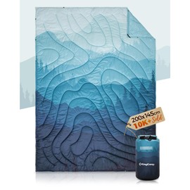 KingCamp Camping Blanket Lightweight Outdoor, Warm Travel Blanket, Sleeping Blankets Ultralight with Snap Button, Sleeping Quilt for indoor,Traveling, Hiking, Picnic