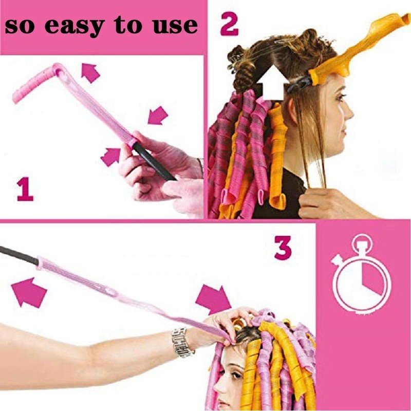VASLON 40 Pack Magic Hair Curlers Spiral Curls Styling Kit,No