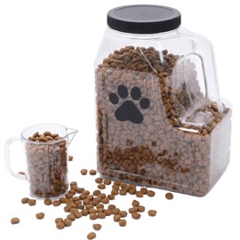 Morezi Dog cat Food Storage Container for Dry Food lid Measuring Cup Included Clear Plastic containers for Dog Treats in Kitchen countertop, Shelf