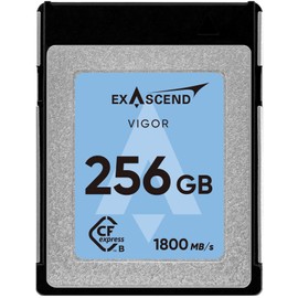 Exascend Element 256GB CFexpress Type B 1200MB/s Write Speed, 1800MB/s Read Speed, for RAW 4K Video For Professional Grade DSLR and Video Cameras Sustained Write 450MB/s
