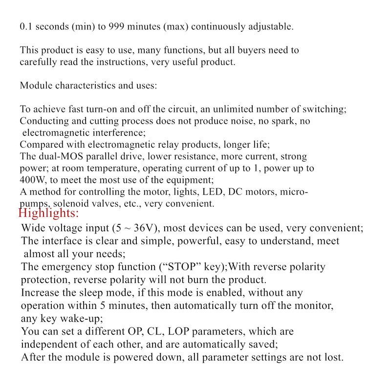 DC 12V-24V Pulse Trigger Cycle Delay Timer Switch ON/Off Relay