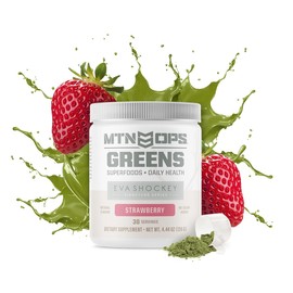 MTN OPS Eva Shockey Signature Series Super Greens Organic Super Foods Powder, Strawberry, 30 Servings, Strawberry, 4.4 Ounce