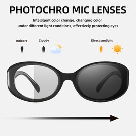 2-in-1 woman Blue Light Blocking & Photochromic Glasses - Auto-Tinting Lenses for Indoor/Outdoor Use Y5616 (C1)