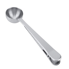 Cuchara Medidora de Granos de café, Cuchara Medidora de café de Acero Inoxidable, Cuchara Medidora de Leche, Azúcar en Polvo, Taza con Abrazadera de Sellado para Home Cafe Bar 6.5