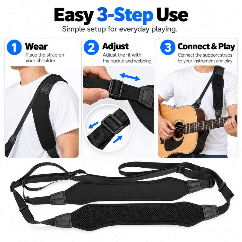 Tuba Shoulder Strap for Brass Instrument Support – Easy-Clean Carrying