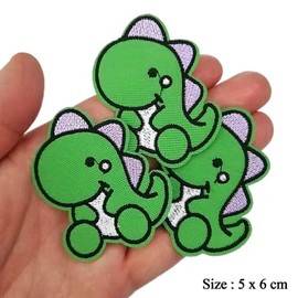 BPA 3 Pcs Cartoon Dinosaur Embroidered Patches Iron on or Sew on Patches for Clothing Jackets etc.