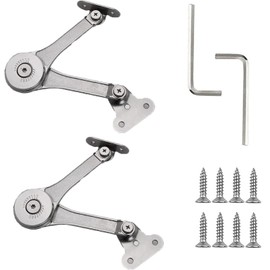 SUpoetry Pack of 2 flap fittings, folding hinge, flap hinge, support hinge made of metal, cabinet flap holder, aluminium, with Allen key, used for kitchen cabinets, cupboards
