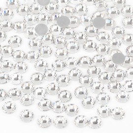 Beadsland 1440 Piezas de Diamantes de Imitación de Cristal con Parte Trasera Plana, Gemas Redondas para Arte de Uñas y Manualidades,Cristal,SS8,2.3-2.5mm
